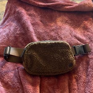 Lululemon brown fuzzy Fanny pack